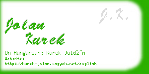 jolan kurek business card